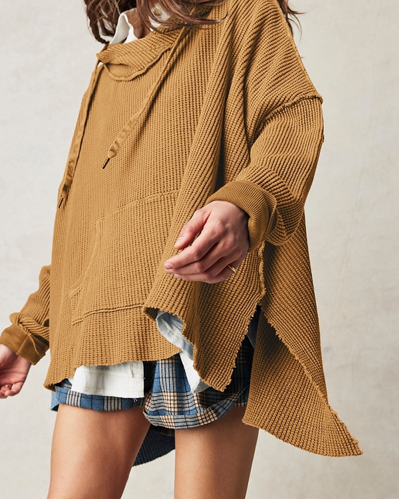 Per donna Felpa con cappuccio Semplice Moderno Casual Manica Lunga Con Cappuccio Top Regolari Ferie Uscire Tasca Nero Blu Viola Marrone Beige Autunno del 2025 a $26.99 –P14