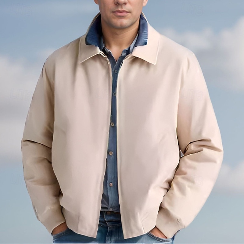 Per uomo Giacca Leggera Giacca Casual Vacanza Quotidiano Tasca Primavera Autunno Semplice Moda Classico Bavero Regolare Nero Blu marino Beige Giacca del 2026 a $41.99 –P1