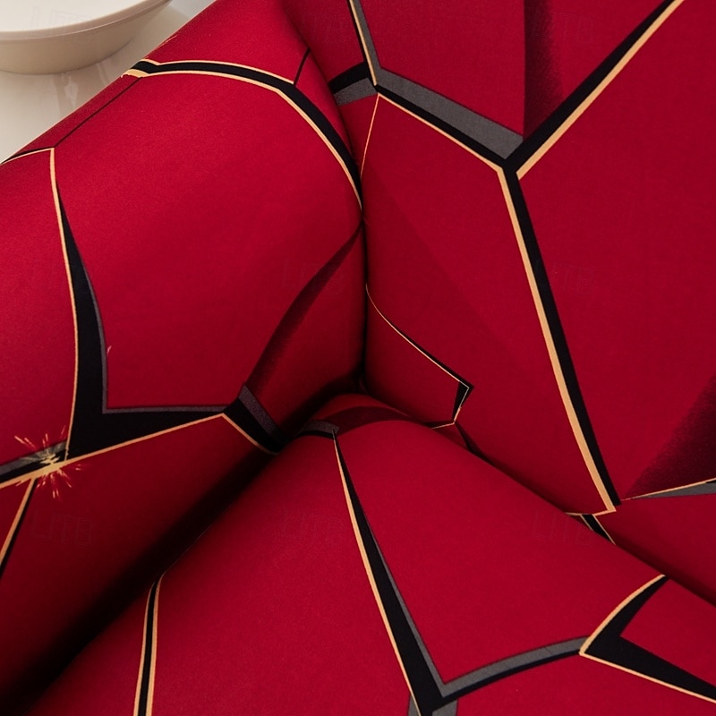 Elastic Sofa Cover With Geometry Print Stretchable Living Room Sofa Combination Horizontal Sofa Cover for 1/2/3/4 Seats Suitable for All Seasons 2025 - $22.99 –P12