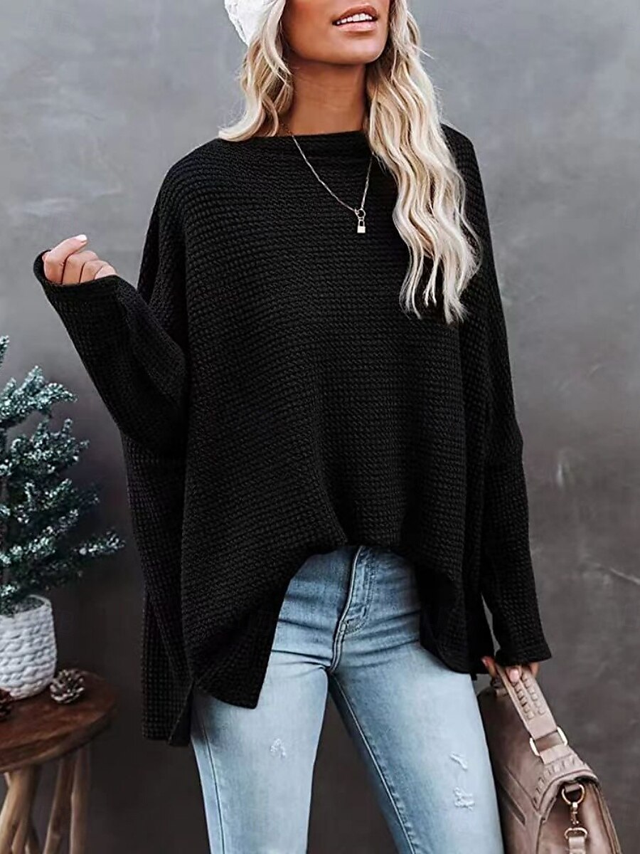 Femmes Chemise Couleur Unie Élégant Occasionnel manche longue Col ras du cou Hauts Réguliers Quotidien Argent Noir Blanche Vin Bleu Été Printemps Automne de 2025 ? $25.99 –P6