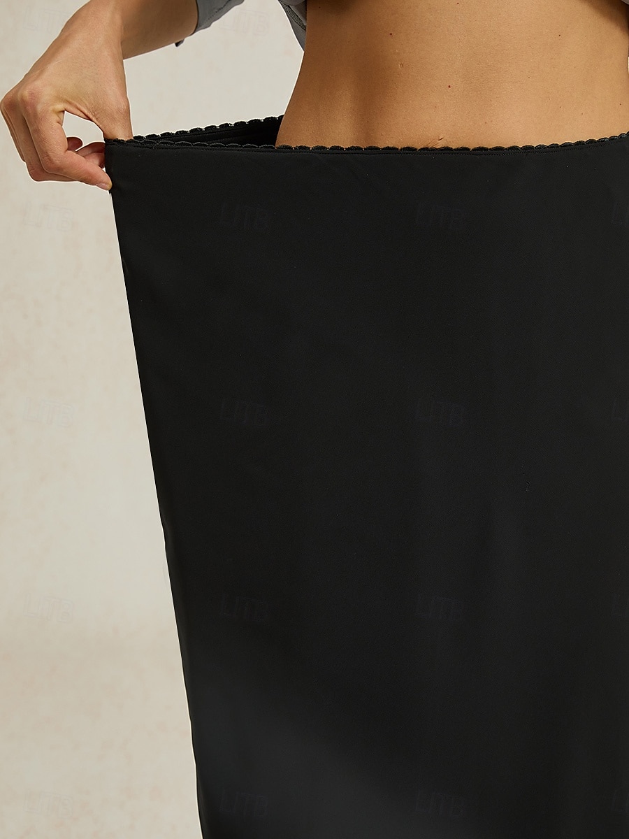 Pentru femei Larg Elegant Midi Talie Înaltă Fuste Inelastic Negru Vară Șifon 2025 - $49.99 –P3