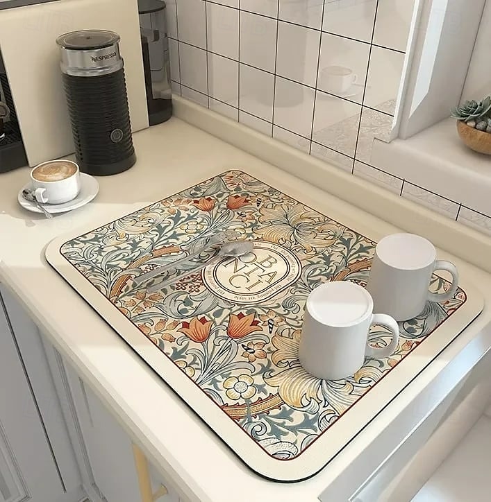 Tappetino drenante in stile fantasy, tappetino per asciugatura da cucina in terra di diatomee, vassoio assorbente per piatti, tazze, macchine da caffè, protezione superficiale ad asciugatura rapida del 2025 a $12.99 –P10
