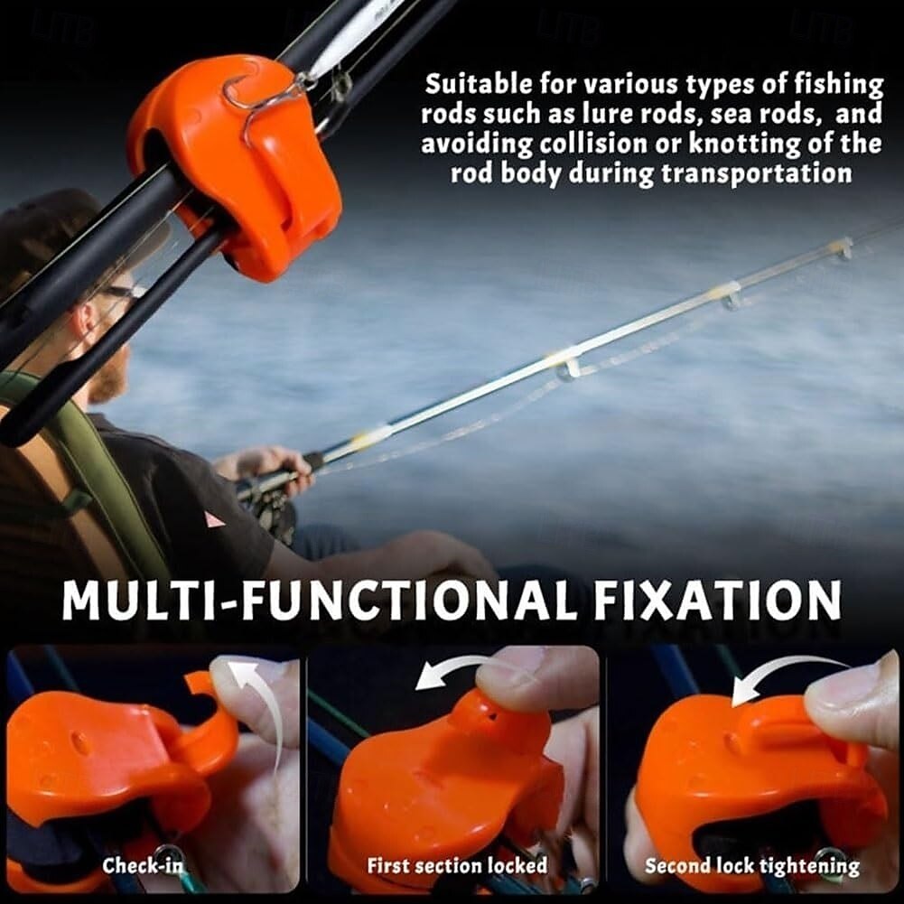 Lot de 2 supports de canne à pêche multifonctions, portables, pour la plage, avec sangle élastique pour un transport sécurisé et sans enchevêtrement de 2025 ? $9.49 –P11