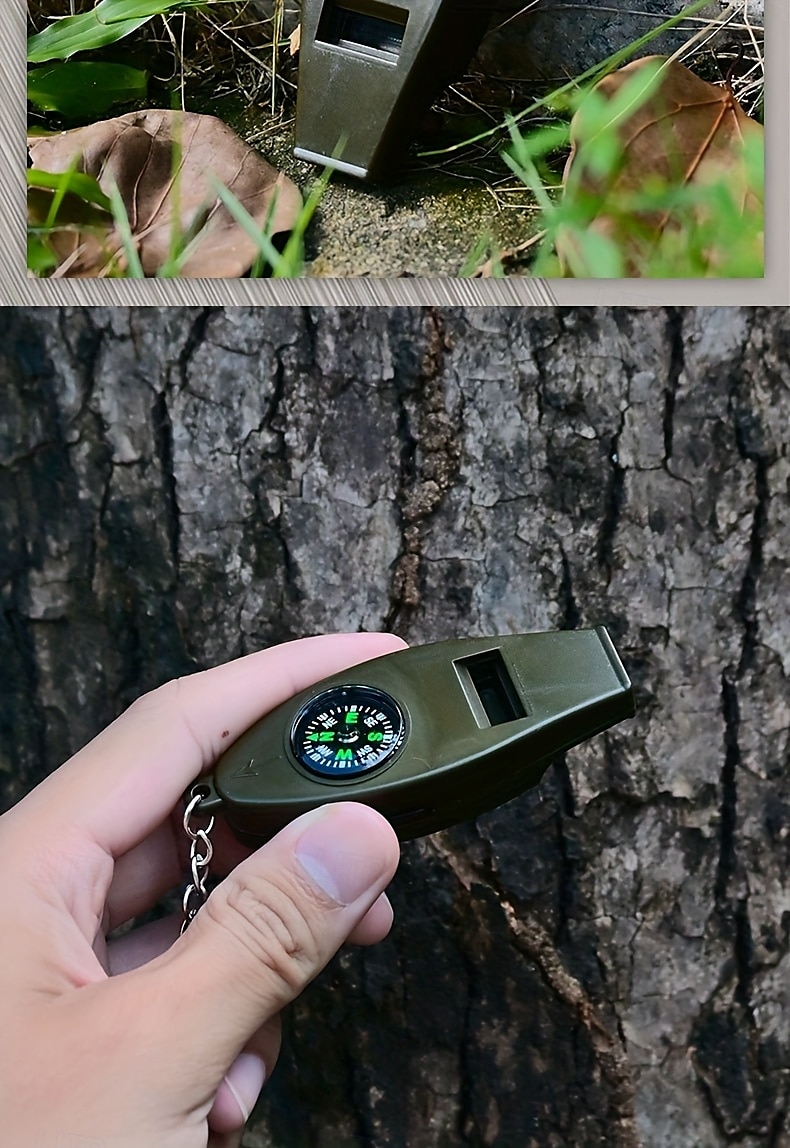4-in-1 Outdoor Survival Tool Compass Magnifying Glass Thermometer & Emergency Whistle - Durable ABS Material 2025 - $7.99 –P16