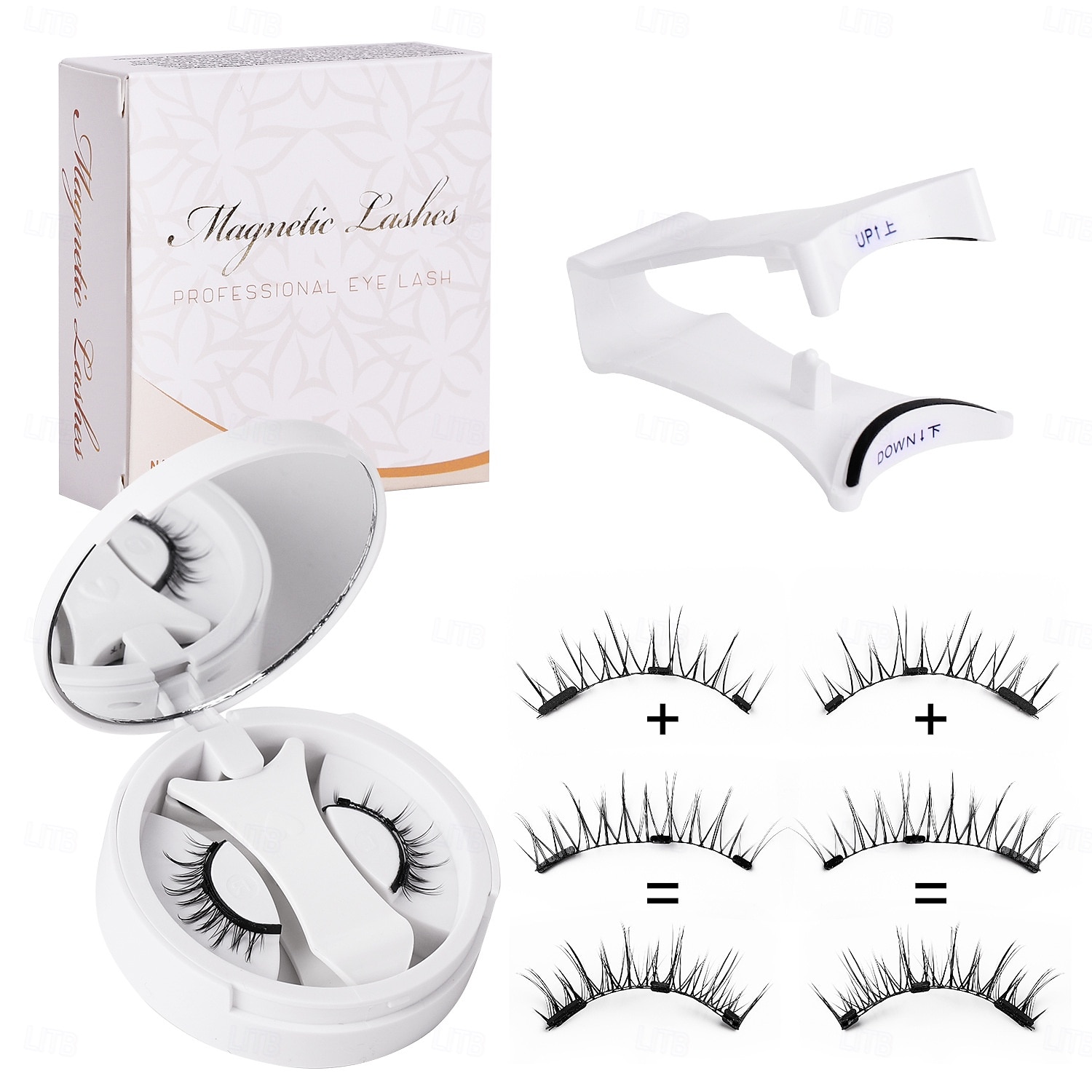 Cils magnétiques souples, boîte tout-en-un, kit de cils magnétiques réutilisables avec applicateur, aspect naturel, cils de chat légers, poils duveteux, faux cils doux pour un usage quotidien, outils de 2025 ? $10.99 –P13