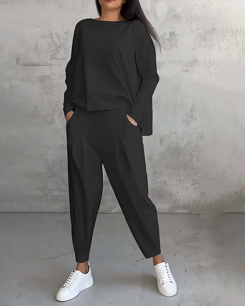 Damskie Dres Spodnie dresowe Bluza z kapturem Kieszeń Solidne kolory Zestawy odzież Wiosna Czarny Biały Siłownia Na zewnątrz Bieganie Odporność na wiatr Lekki Długi rękaw Sport Odzież sportowa 2025 - $31.99 –P4