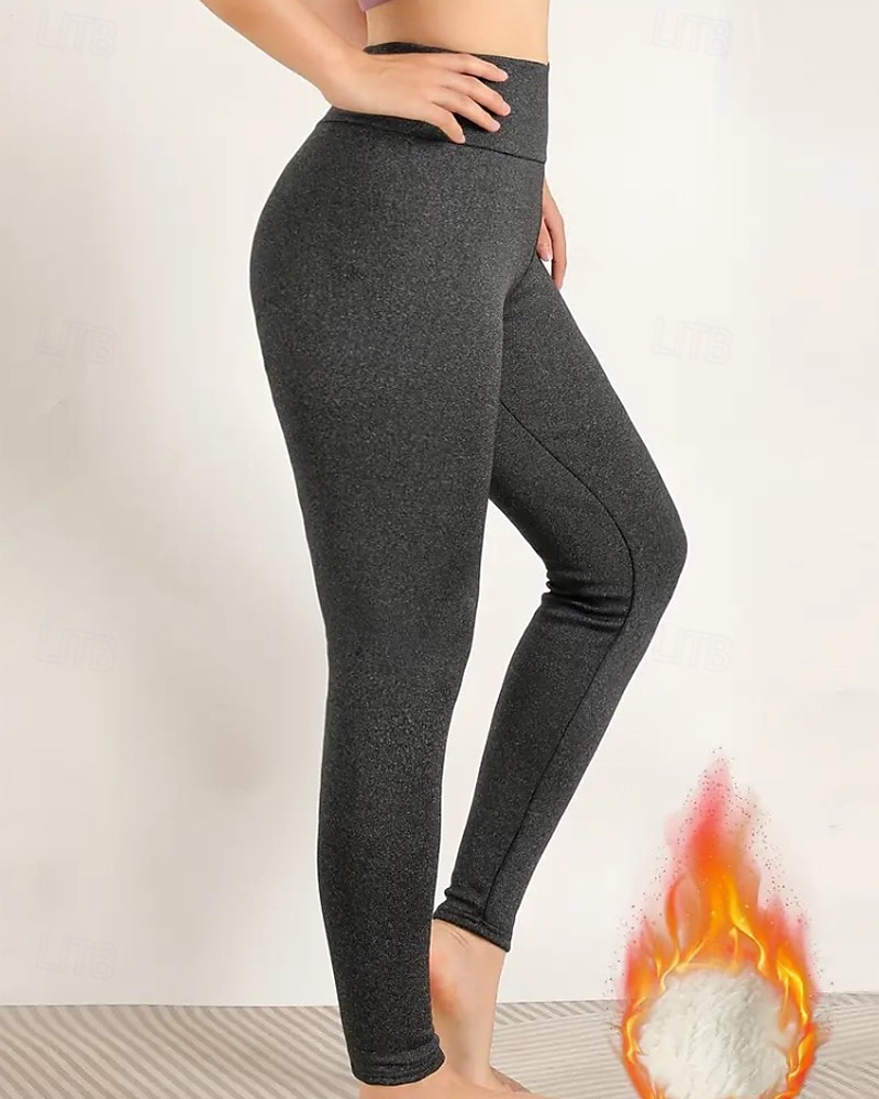 Per donna Pantaloni in Pile Pantaloni Eleganti Leggings Streetwear Casual Lunghezza intera Naturale Semplice Elastico in vita Calore Termico Comodo Vacanza Uscire Nero grigio Grigio Grigio chiaro del 2025 a $18.99 –P10
