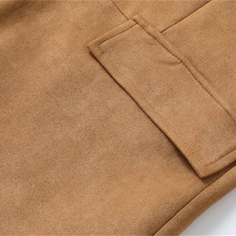 Herren Imitat-Lederjacke Urlaub Täglich Winddicht Warm Tasche Herbst Winter Einfach Mode Klassisch Stehkragen Regulär Hellkaki Schwarz Blau Khaki Armeegrün Jacken 2025 - $52.99 –P8