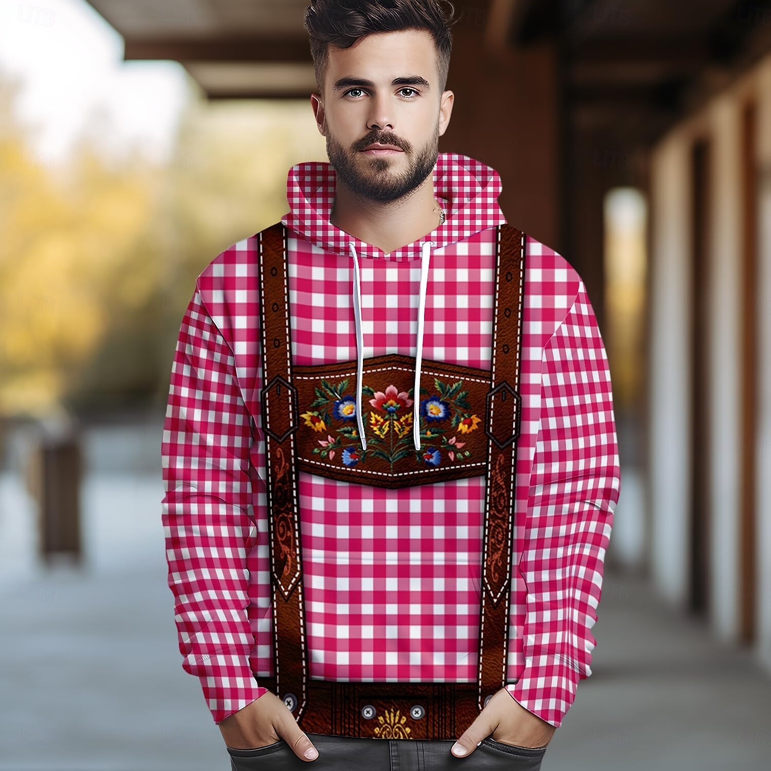 Oktoberfest Lederhosen-tryck Dirndl-tryck Huvtröja Pullover Bayersk München Tyska Grafisk Till Par Herr Dam Vuxna Karnival Oktoberfest öl 3D-utskrift Fest Ledigt / vardag 2025 - $29.99 –P9