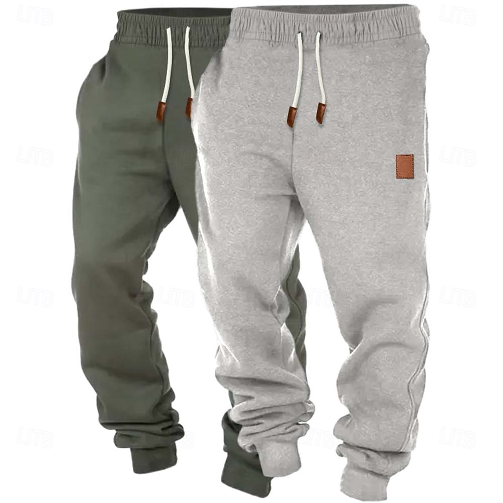 Herr Joggingbyxor Joggare Fleecebyxor Långbyxor Snörning Flerpack Slät Komfort Andningsfunktion Fullängd Utomhus Dagligen Utekväll Mode Klassisk Stil Svart + Marinblå Svart+Ljusgrå 2026 - $26.99 –P7