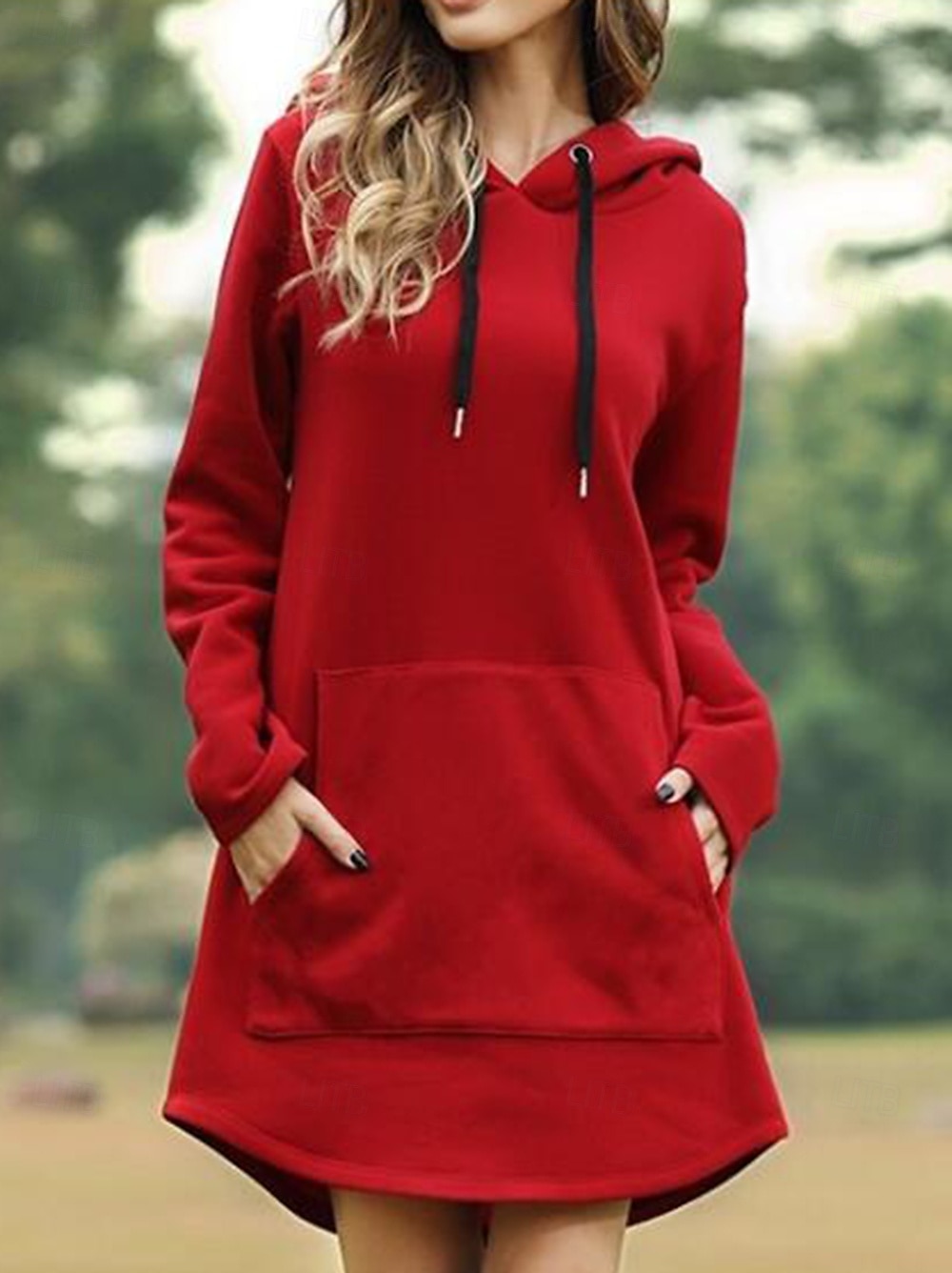 Per donna Mini Abito Abito con Cappuccio Moda Moderno Vacanza Quotidiano Uscire Vestibilità regolare Semplice Manica Lunga Con Cappuccio Nero Giallo Rosso Blu Primavera Autunno del 2025 a $19.99 –P3