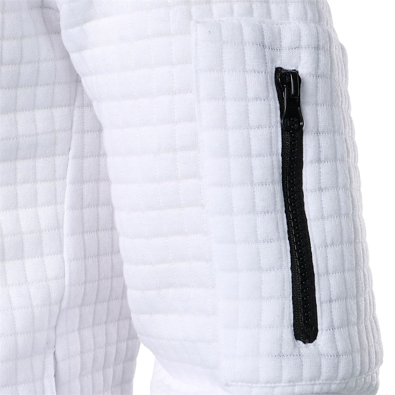 Homens jaqueta leve Jaqueta casual Jaqueta do time do colégio Férias Diário Bolsos Emenda Primavera Outono Bloco de cor Moda Clássico Colarinho Chinês Padrão Tecido Waffle Preto Branco Vinho Azul de 2025 por $20.99 –P6