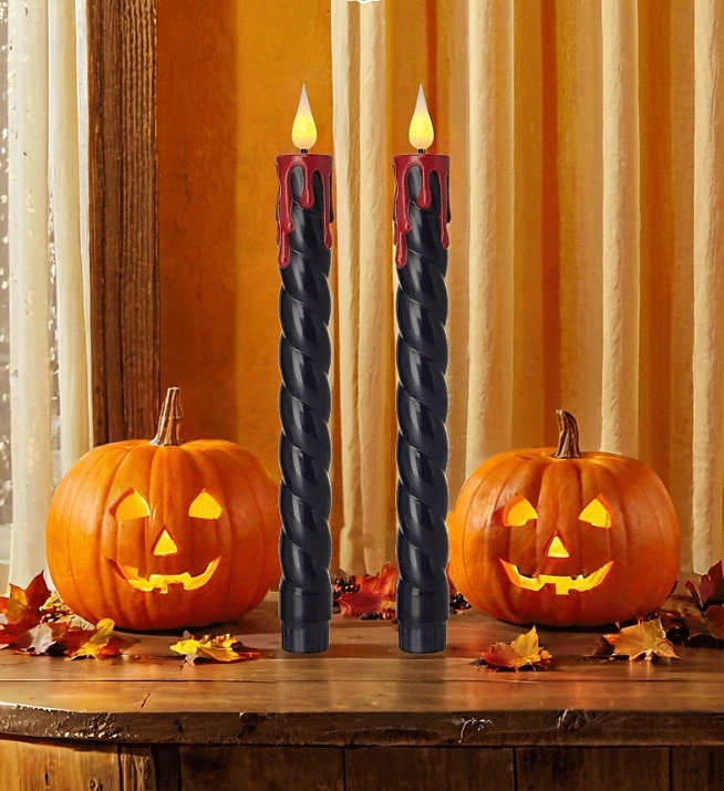 6 Stück 25 cm Halloween-Faden, schwarzer Stab, fließende rote Tränen, Simulation elektronischer Kerzenlicht-Timer, Fernbedienung, AA-Batterie, Partyatmosphäre für drinnen und draußen, dekoratives 2025 - $24.99 –P7