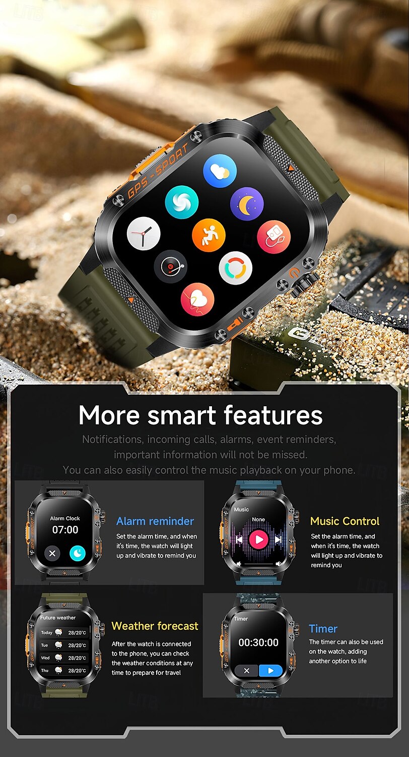 New Imosi GPS Smart Watch 2.01 Ultra HD Display Built-in GPS & Compass Make/Receive Phone Calls Smartwatch 540mAh Battery 3ATM Waterproof 2025 - $51.99 –P17