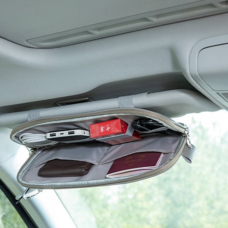 Borsa portaoggetti per visiera parasole per auto, custodia multifunzionale per visiera parasole con porta carte, tasca porta documenti, passante per penna, custodia per CD per accessori interni auto del 2025 a $20.99 –P1