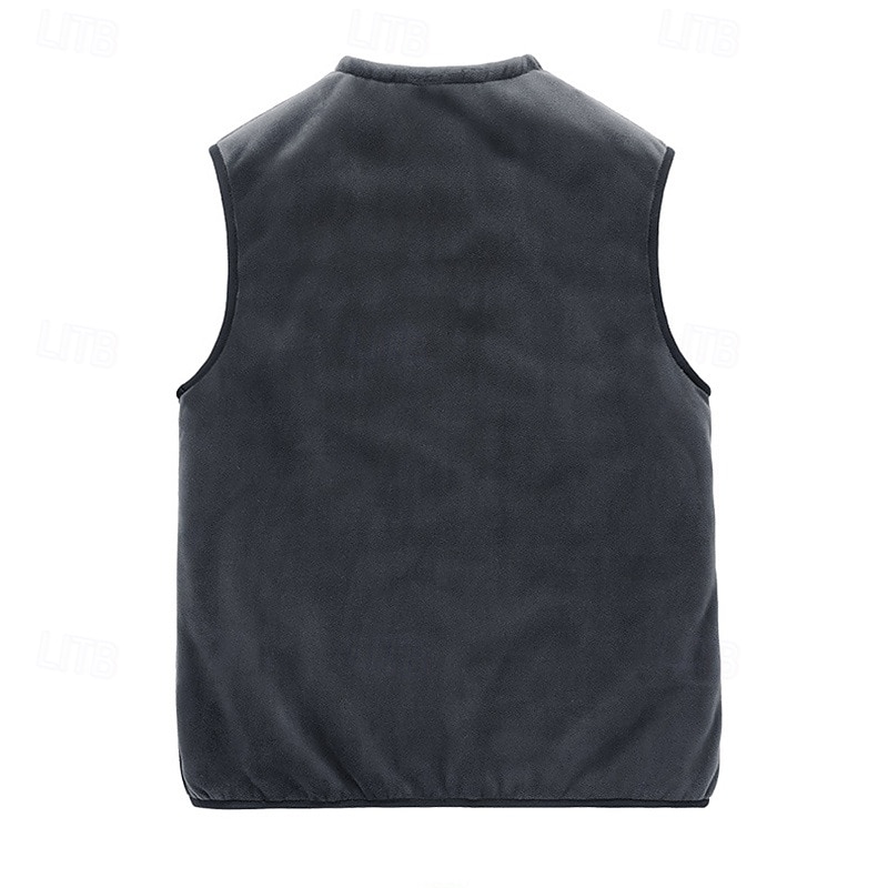 בגדי ריקוד גברים וסט לטיולי הליכה מעיל חורף אפוד פליז אפוד תרמי חורף סתיו בָּחוּץ שמור על חום הגוף וסט ציד דיג טיפוס שחור אפור 2026 - $36.99 –P4