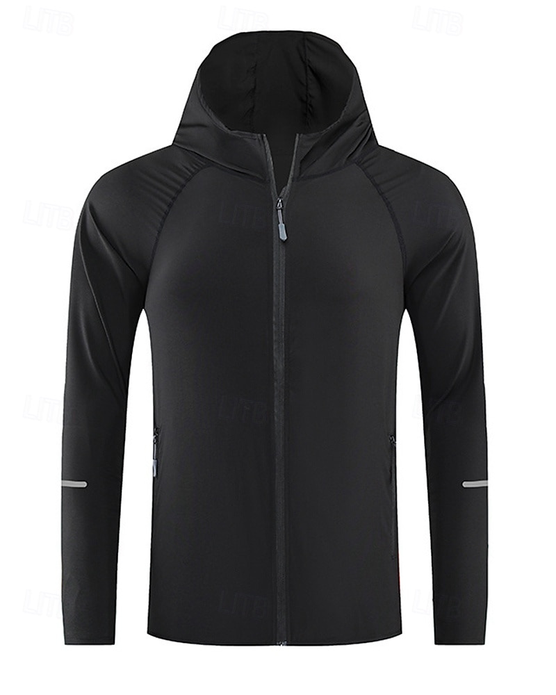 Męskie Běžecká bunda Kurtka Outdoorowa Kurtka z kapturem Kieszeń Ściągana na sznurek Długi rękaw Top Athleisure Odporność na wiatr Szybkie wysychanie Odprowadza wilgoć Oddychający Wędkarstwo Piesze 2025 - $26.99 –P6