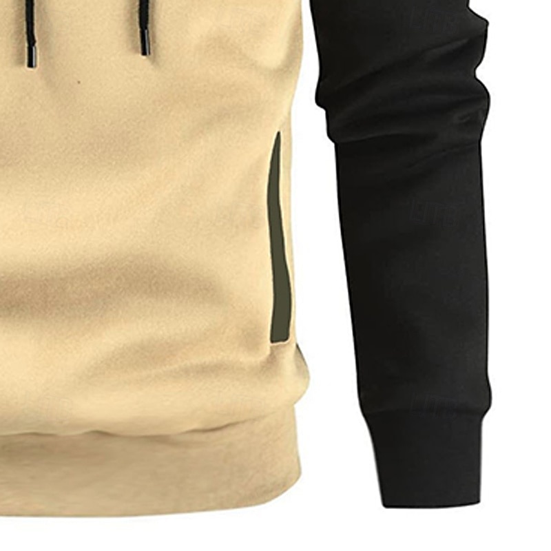 Homens Moletom Moletom com capuz Adamascado Preto Branco Amarelo Verde Tropa Com Capuz Tecido Patchwork Bloco de cor Desportos e Ar livre Casual Diário Roupa de rua Legal Roupa de Esporte Primavera de 2025 por $17.99 –P8