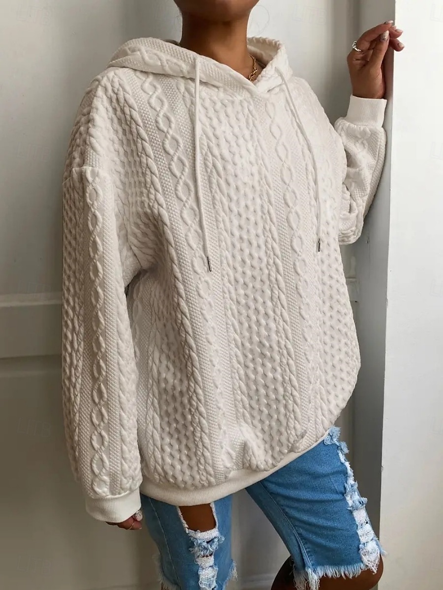 Femmes Sweat à capuche Uni Occasionnel manche longue À capuche Hauts Réguliers Rue Tenue Quotidienne Noir Blanche Rose Claire Rouge Bleu Automne Hiver de 2025 ? $27.99 –P20