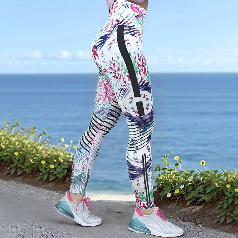 Damskie Legginsy capri Legginsy do jogi Wyszczuplenie brzucha Wysoka talia Siłownia Taniec Obuwie sportowe Doły Czarny Biały Niebieski Jesień Sport Odzież sportowa Ścisłe dopasowanie 2026 - $12.99 –P14