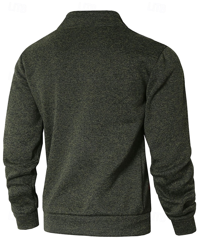 Pánské Mikina Celorozepínací mikina Černá Armádní zelená Námořnická modř Světle šedá Tmavě šedá Stojáček Bez vzoru Kapsy Sporty a outdoor Denní Dovolená Polyester Šik ven Základní Na běžné nošení 2025 - $27.99 –P10