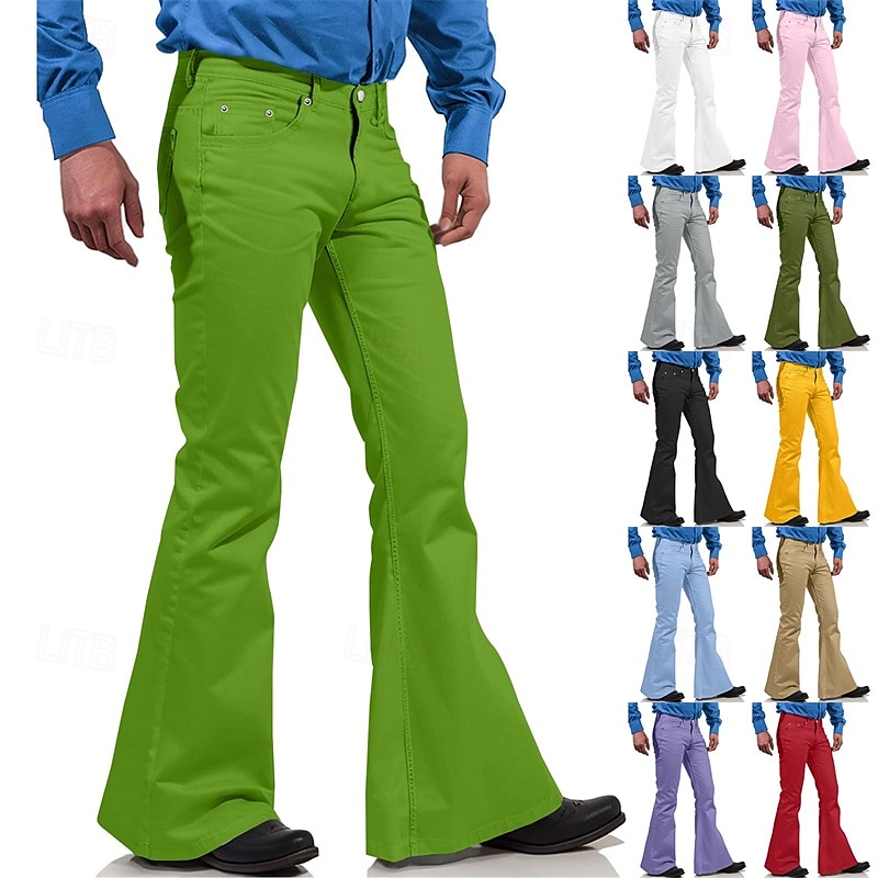 Herren Anzughose Disco-Hosen Schlaghosen Hose Tasche Knöpfe Einfach Komfort Formell Party Arbeit Mode Lässig Schwarz Weiß Mikroelastisch 2025 - $22.99 –P1