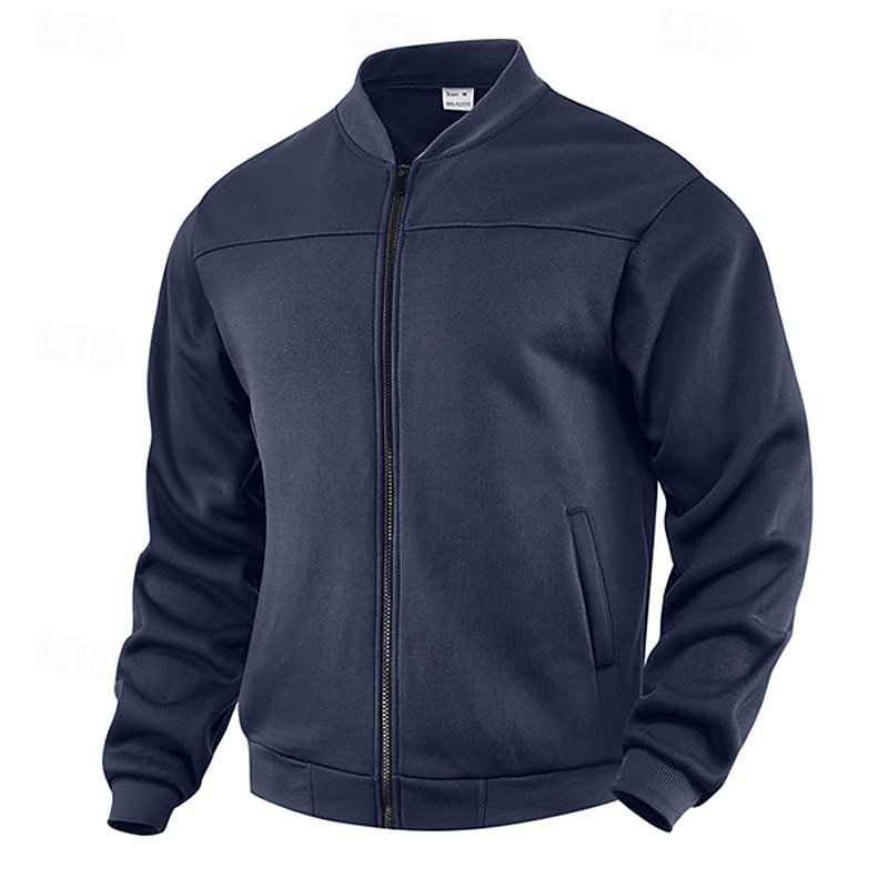 Męskie Kurtka zimowa Kurtka polarowa Zwykła kurtka Kurtka uniwersytecka Urlop Codzienny Keep Warm Kieszeń Polar Jesień Zima Równina Moda Moda miejska Kołnierz stawiany Regularny Czarny Czerwony 2026 - $24.99 –P17