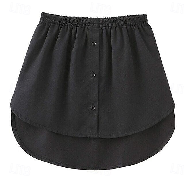 extensor de camisa versátil em camadas saia com bainha falsa para mulheres xadrez meia saia cobertura inferior para moletons blusas com capuz look casual chique de 2025 por $14.49 –P6
