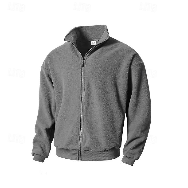 Men's Fleece Jacket Winter Jacket Thermal Jacket Winter Outdoor Thermal Warm Top Dark Grey Black Green Khaki 2025 - $23.99 –P1
