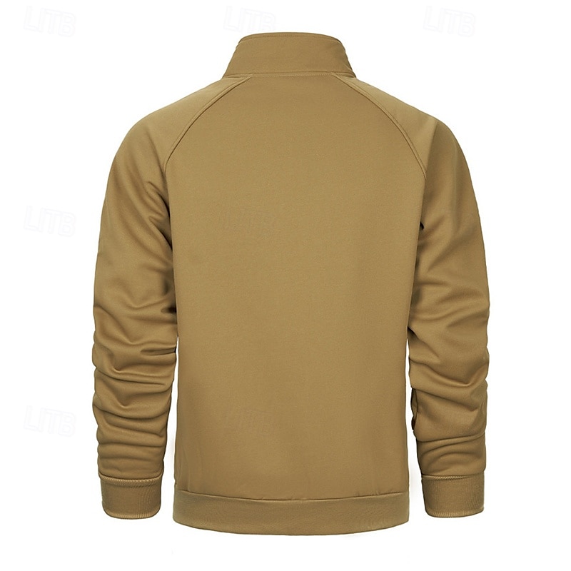 Per uomo Giacca in Pile Giacca Casual Vacanza Quotidiano Traspirabilità Tasca Primavera Autunno Semplice Moda Classico Collo alla coreana Regolare Nero Cachi Verde militare Grigio Giacca del 2025 a $29.99 –P2