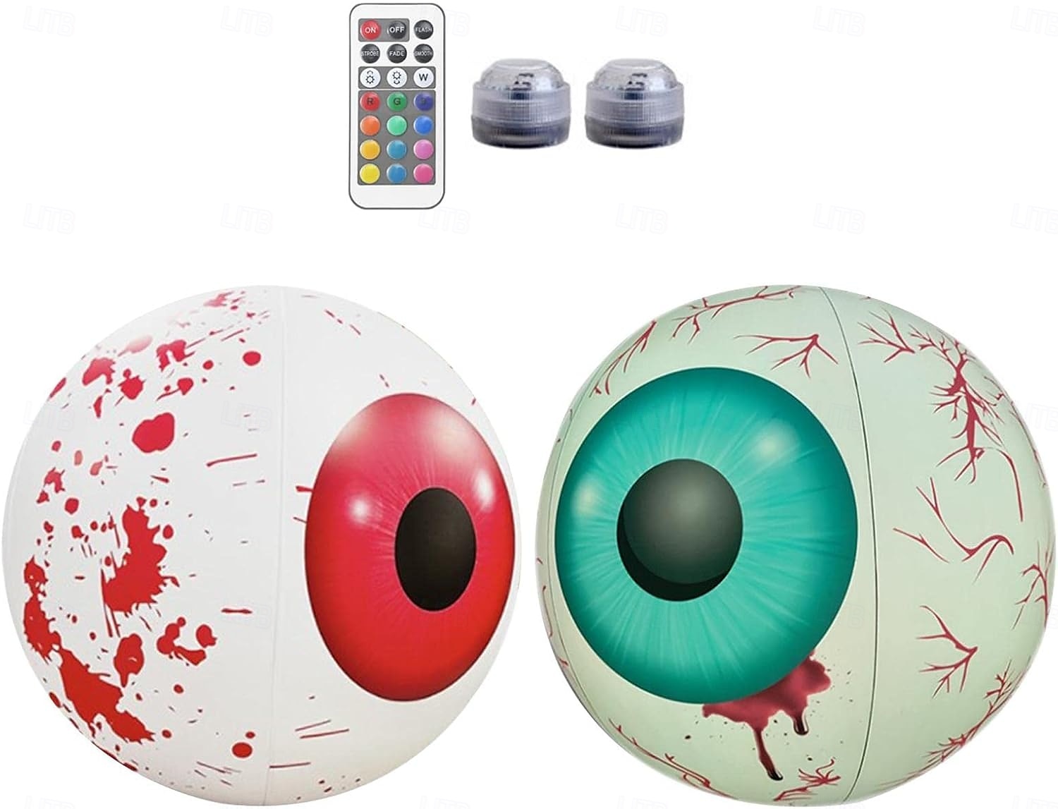 1 ks halloween 40/60cm nafukovací vzduchový model rgb oční dekorační lampa vnitřní a venkovní nádvoří zahradní párty hororová a podivná atmosféra dekorační světla 2025 - $15.99 –P15