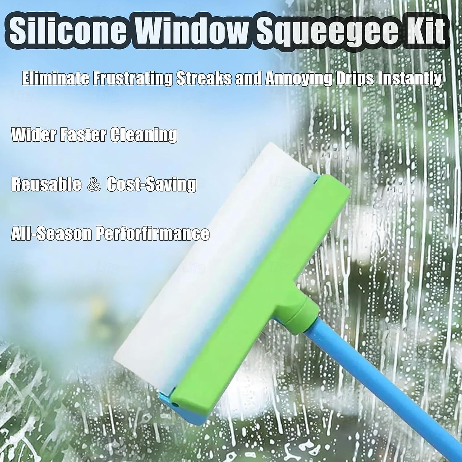 3 in 1 Recyclable Silicone Window Squeegee Kit Glass Cleaning Tools with Silicone Squeegee & Microfiber Scrubber for Home Shower Car Windshield Cleaning 2025 - $37.99 –P10