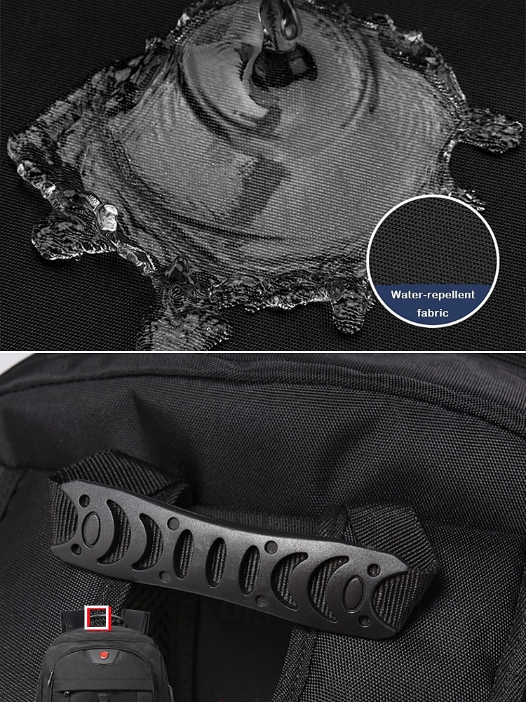 Mochila expandible de gran capacidad para hombre con tela repelente al agua, puerto de carga USB, diseño multicompartimento, bolso informal para portátil para exteriores y viajes. 2025 - $46.99 –P9