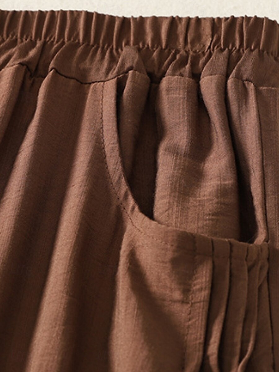 Damen Chinos Haremshose Vintage Ethno-Stil Basic Knöchellang Hohe Taille Einfach Tasche Kordelzug Komfort Außenbereich Dehnbar Urlaub Straße Täglich Schwarz Beige Kaffee Sommer Frühling Normale 2025 - $34.99 –P11
