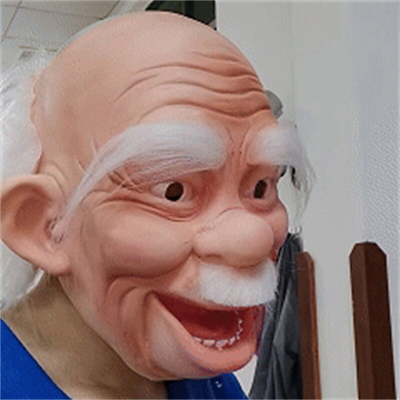 Latex-Opa-Maske – Vollkopfmaske Für Halloween & Kostümpartys, Echt Gruselig-lustig!