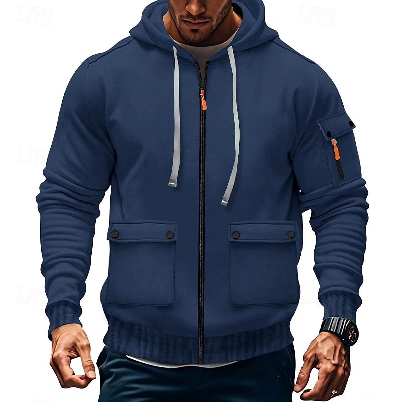Per uomo Felpa con cappuccio Felpa con cappuccio in pile Felpa con cappuccio tattica Nero Bianco Vino Verde militare Rosso Con Cappuccio Semplice Tasca Sport & Outdoor Casuale Quotidiano Streetwear del 2025 a $27.99 –P4