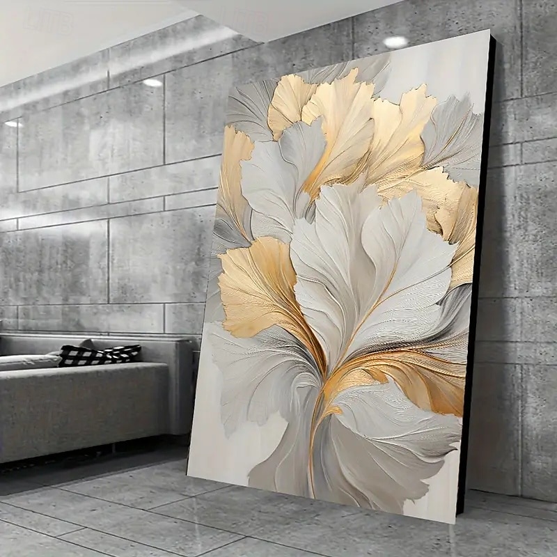 One Piece Frameless Gold Floral Canvas Wall Art Modern Abstract Flower Print Elegant Home Decor Suitable For Living Room And Bedroom Frameless 2026 - $13.49 –P4