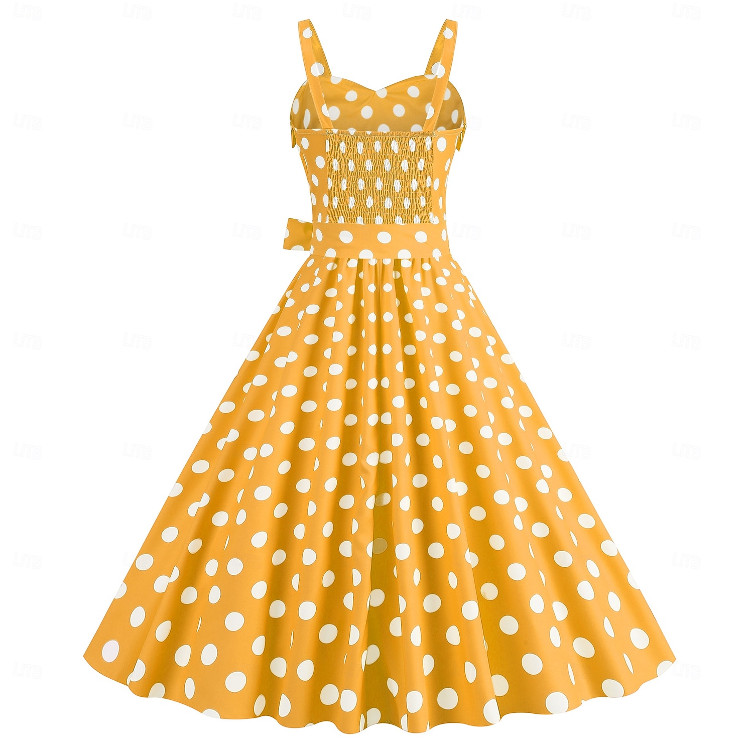 Retro 50. léta Rockabilly Polední Šaty Houpací šaty Flare šaty S páskem Popruh na špagety Puntíkované A-Linie Dámské Karneval Denní nošení Čajový dýchánek Retro tematická párty Dospělí Šaty Jaro léto 2025 - $24.99 –P19