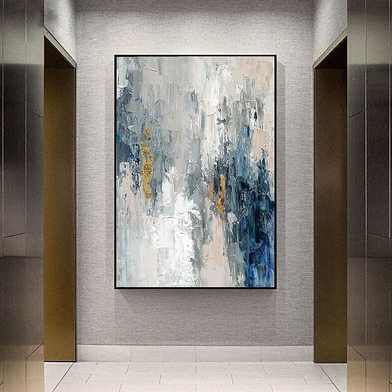 2025年 キャンバスに金箔を施した手作りの大型抽象油絵。モダンな額縁なしの絵画。家の装飾に最適な壁アート画像。  コレクション – $158.99 –P5