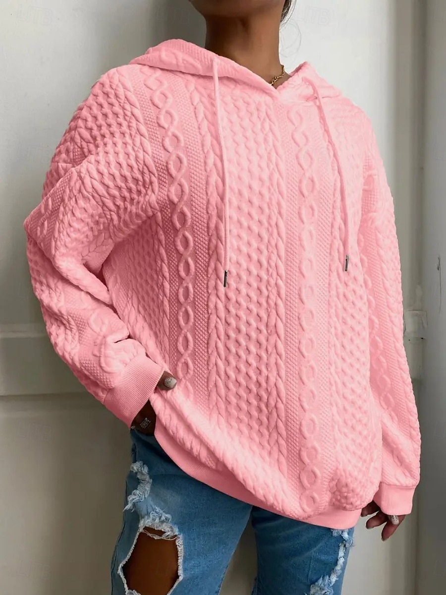 Femmes Sweat à capuche Uni Occasionnel manche longue À capuche Hauts Réguliers Rue Tenue Quotidienne Noir Blanche Rose Claire Rouge Bleu Automne Hiver de 2025 ? $27.99 –P4