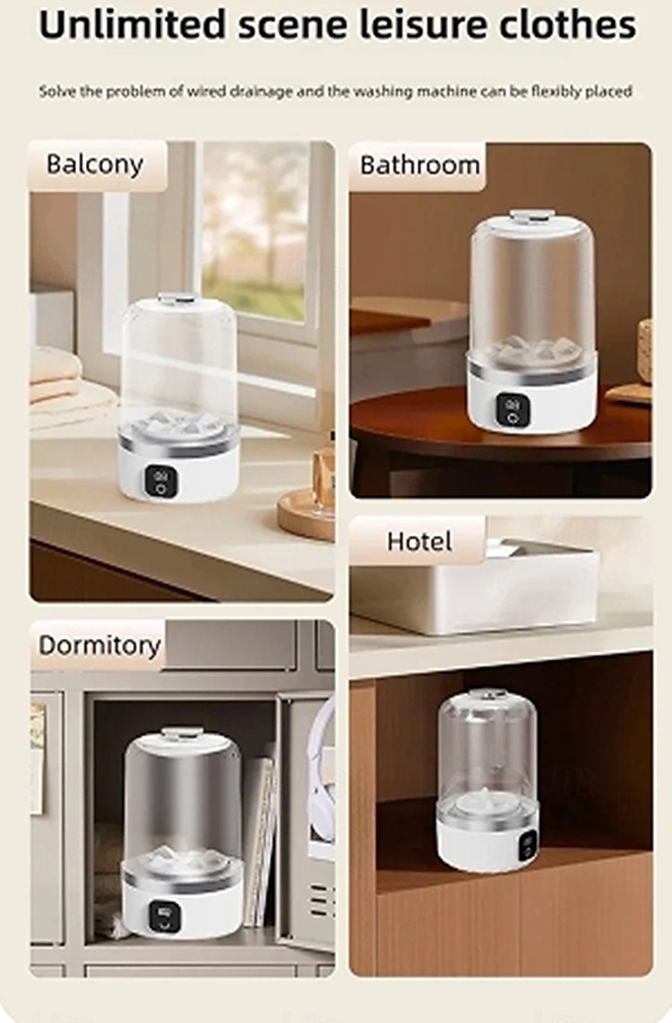 draadloze elektrische wasmachine mini-wasmachine voor reissokken en ondergoed kleine draagbare wasmachine 2025 - $36.99 –P3
