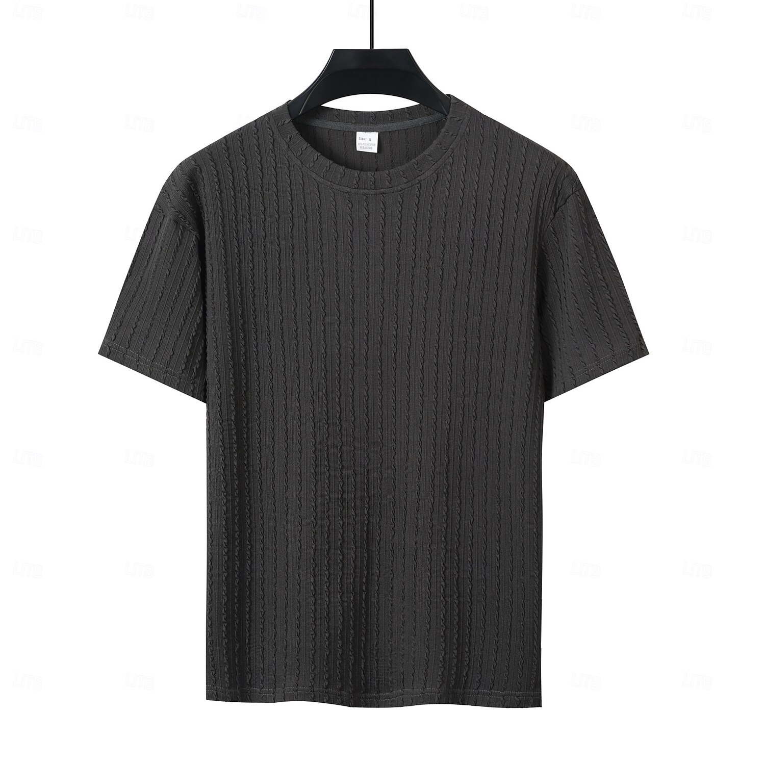 Herren T Shirt T-Shirt Kurzarm Kurze Ärmel Rundhalsausschnitt Sommer Ganzjahres Einfarbig Jacquard Mode Designer Sportlich Basic Straße Lässig Ausgehen Schwarz Weiß Kaki Top T-Shirt für Herren 2025 - $19.99 –P2