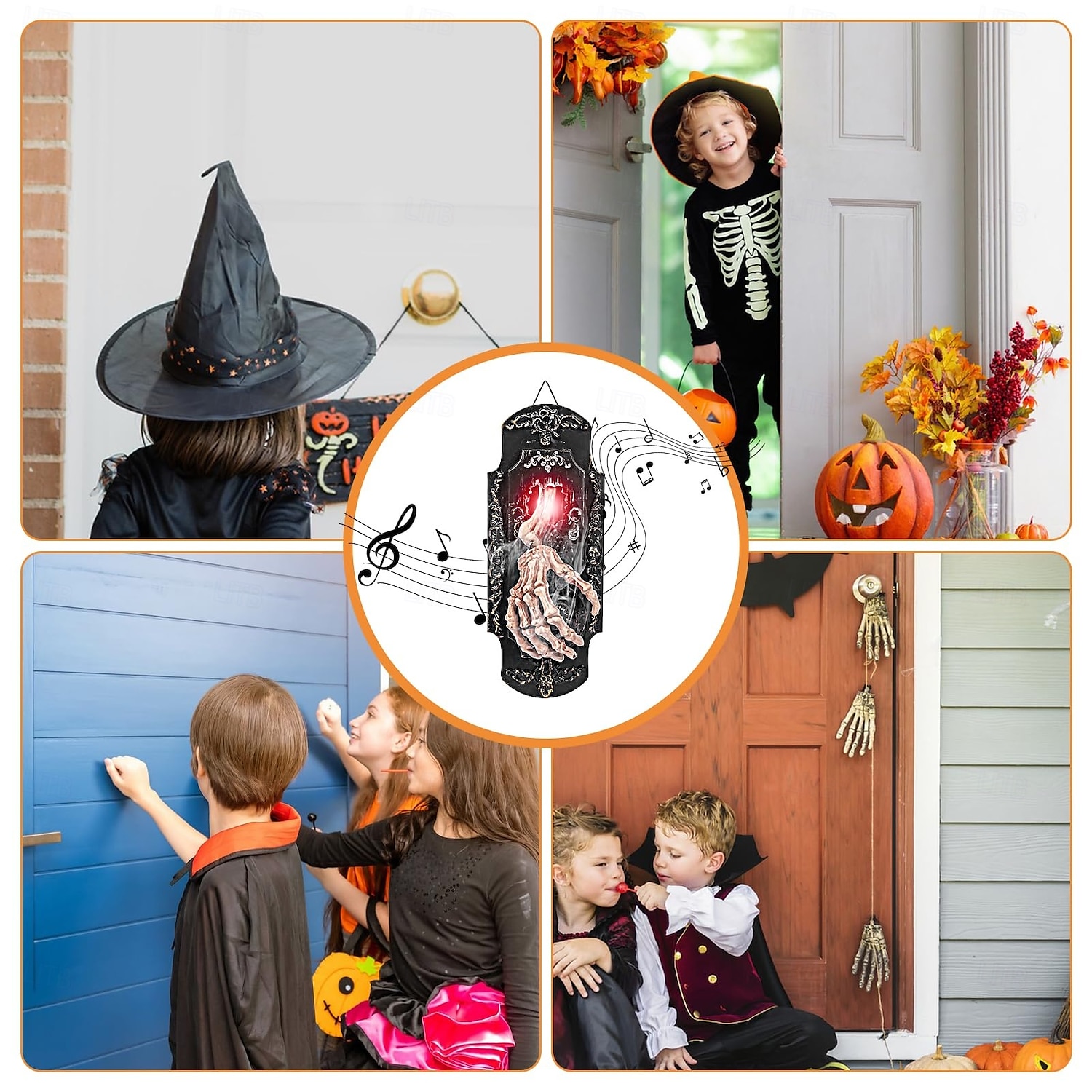 Campanello a forma di mano di scheletro di Halloween, sensore spray per campanello spettrale di Halloween, serratura per porta per casa stregata, bar, club, decorazione per feste di Halloween del 2025 a $44.99 –P6