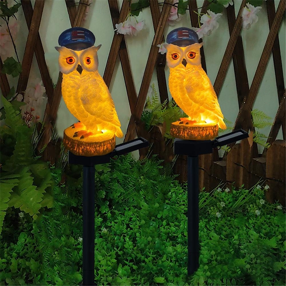 Luce solare da prato a forma di animale, luce a forma di gufo, luce con spina di terra, luce decorativa da cortile, 1 pezzo del 2025 a $24.99 –P6