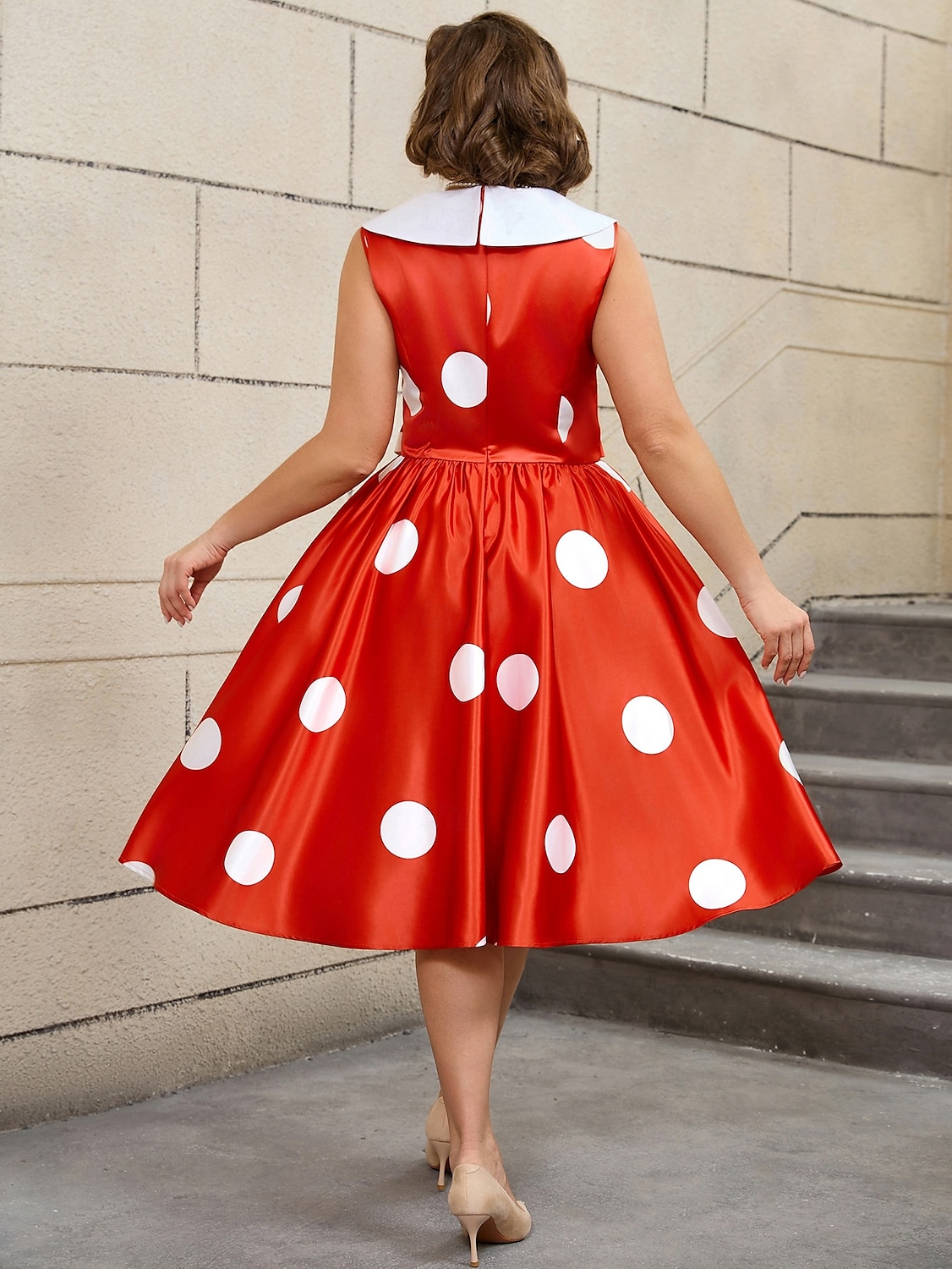Retro 50. léta Rockabilly Polední Šaty na šaty Flare šaty Větší velikosti S páskem Puntíky A-Linie Dámské Dovolená Čajový dýchánek Retro tematická párty Dospělé Šaty Pásek Jaro léto 2025 - $51.99 –P9
