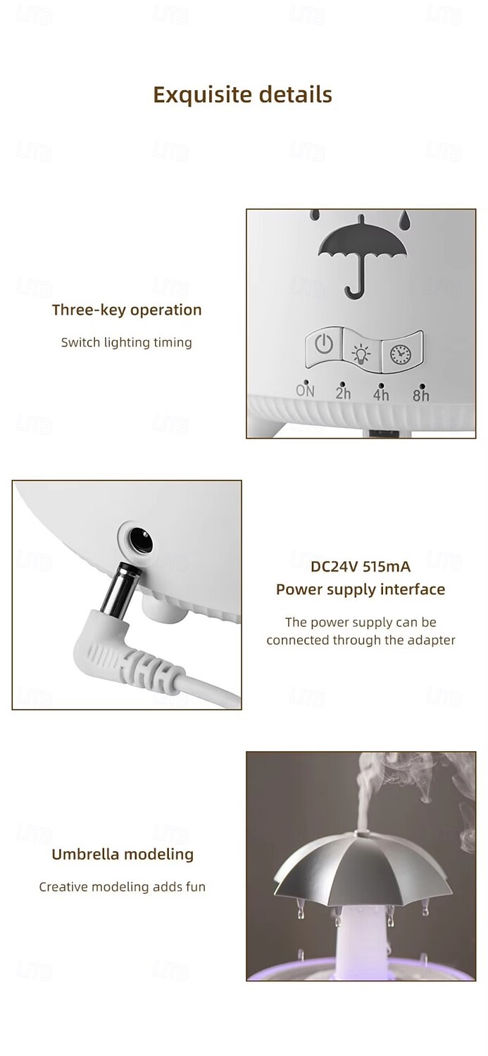 Kleurrijke regendruppel aromatherapie machine roterende waterdruppel luchtbevochtiger afstandsbediening thuiskantoor waterzuiveraar 2025 - $35.99 –P5