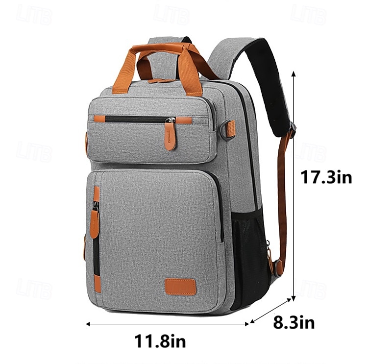 Sac à dos bleu pour ordinateur portable avec port USB – Sac de voyage et d'école à compartiments multiples avec accents en cuir et poche pour bouteille d'eau de 2025 ? GBP £24 –P5