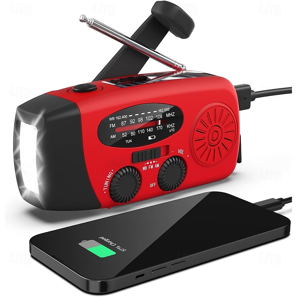 Radio de emergencia 276 FM/CD/TTY - Pronóstico meteorológico AM/NOAA de 7 días, 4 horas de autonomía, banda dual (VHF/UHF) con batería de litio 18650, radio portátil de mano para acampada, senderismo 2025 - $55.99 –P3