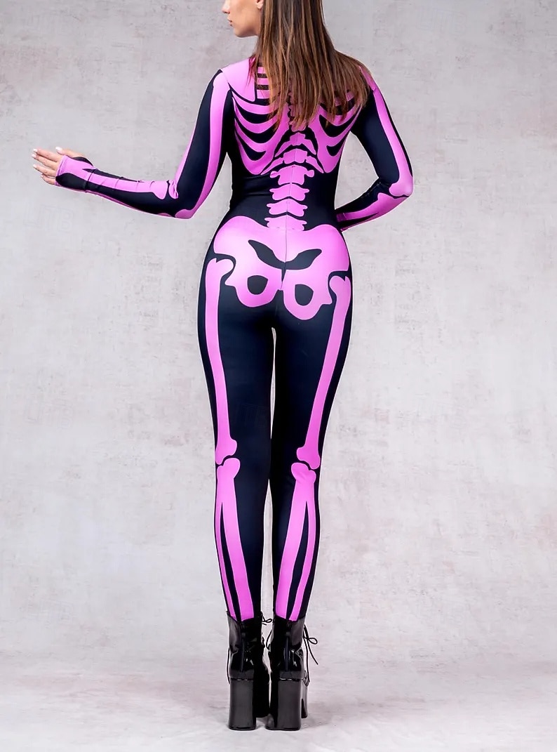 koponya csontváz test halloween csoportos páros jelmezek teljes testes macskaruha ijesztő jelmez férfi női fiú gyermek felnőttek előadás buli klub halloween karnevál halottak napja könnyű 2025 - $29.99 –P3