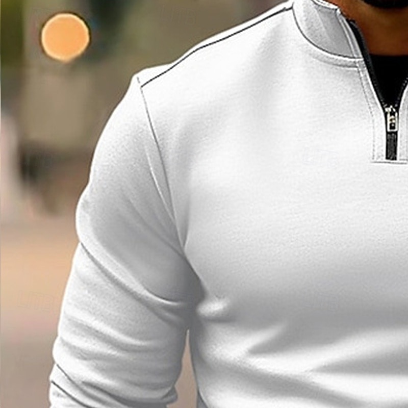 Pánské Mikina na zip Černá Bílá Námořnická modř Oranžová Stojáček Bez vzoru Zapni Čtvrtletní zip Sporty a outdoor Ležérní Denní Šik ven Chladný Sportovní oblečení Celý rok Oblečení Mikiny s kapucí 2025 - $23.99 –P6
